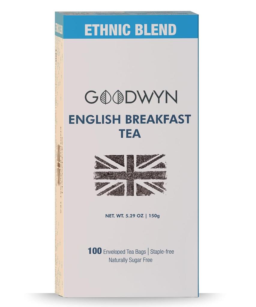 Goodwyn English Breakfast 100 Пакетиков | Классический Крепкий Черный Чай | Насыщенный и Крепкий Вкус | Идеальный Утренний Напиток | Без Пластика