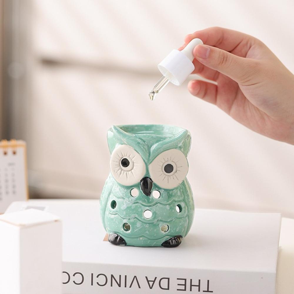 Керамическая аромалампа-сова Экологичная жаростойкая подставка для благовоний и свечей Расслабляющий контейнер для благовоний ручной работы Декор для дома
