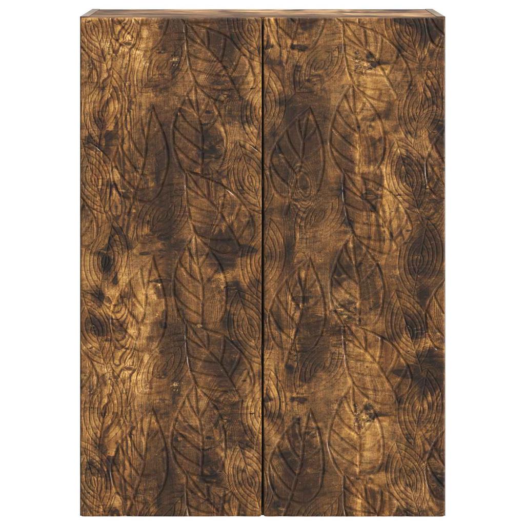 Wall Mounted Cabinet Smoked Oak Finish 66 x 34.5 x 90 cm Engineered Wood