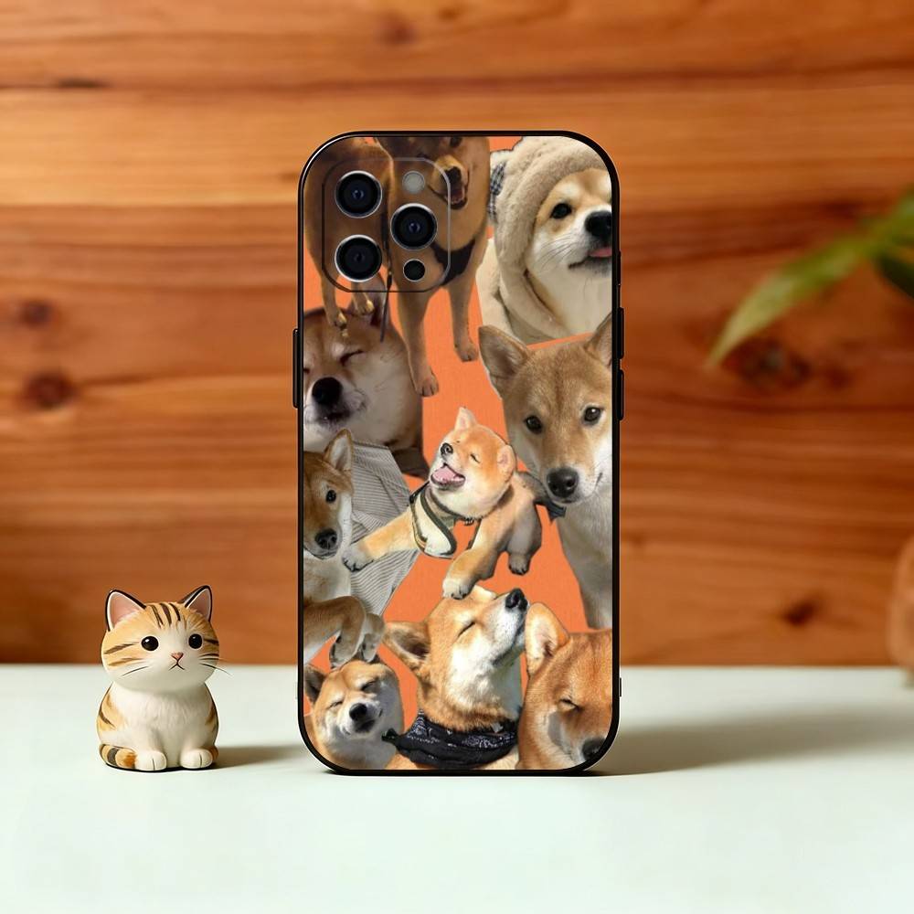 Чехол для телефона Shiba Inu для iPhone 17, 16, 15, 14, 13, 12, 11 Plus, Pro Max, Другие Мягкий Черный Чехол