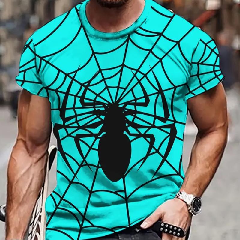 Новая летняя мужская модная футболка с принтом «Пауки плетут паутину», мужская футболка, топ