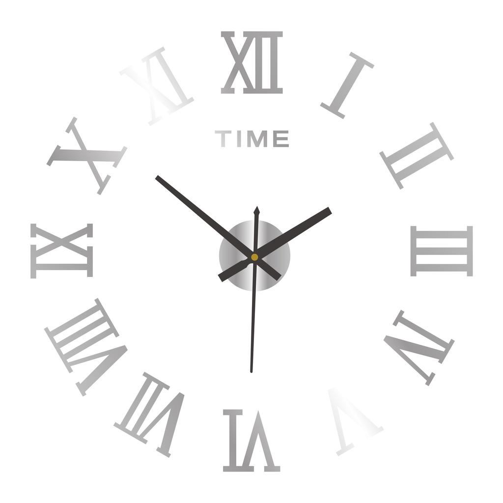 Roman Art Wall Clock Punch-free Travel Time Accuracy Digital Wall Clock for Living Room Home Decoration School Decoration