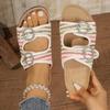 Women Slippers Slip-On Double Buckle Party Sole Elegant Slippers Rhinestone Glitter Sandals Luxury Shoes for Women Slides Women