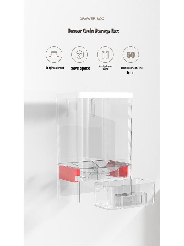 Wall-Mounted Grain Storage Jar – Press-Type Sealed & Insect-Proof Container for Rice & Millet