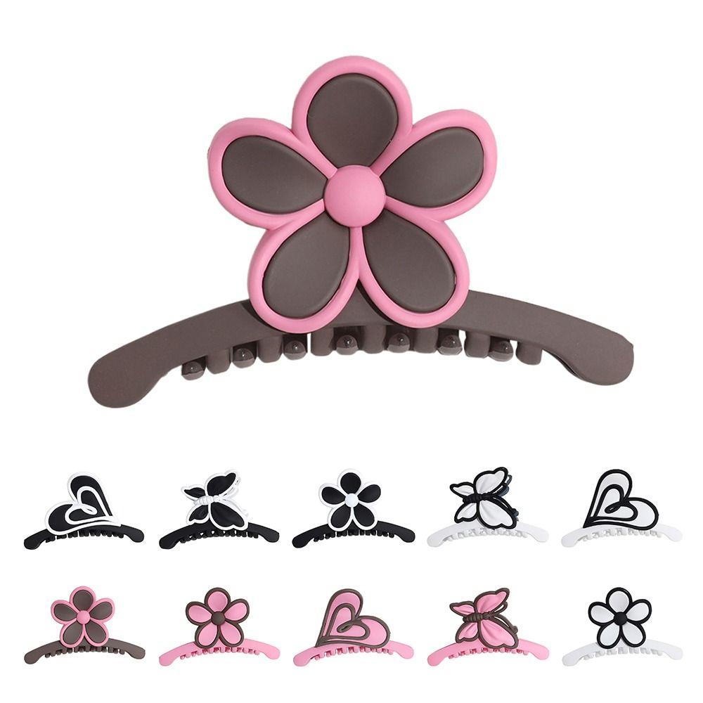 Нескользящие матовые заколки-акула сладкие цветочные пляжные аксессуары для волос заколки для густых волос для женщин