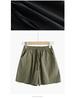 Women's Wide-Leg Cotton Linen Shorts: Trendy Spring/Summer Casual Bermudas for Sports or Home.