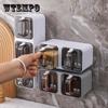 Кухонный ящик для хранения Утолщенная коробка для приправ с двойной решеткой Бытовая настенная банка для приправ без перфоратора с подставкой для приправ в виде ложки