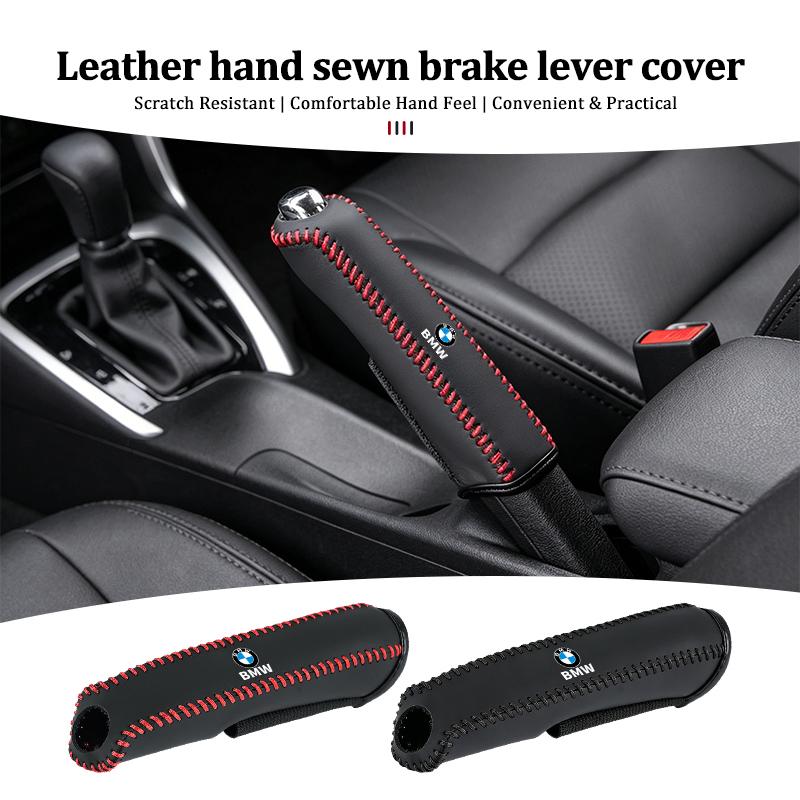 SCKS3 Car Handbrake Cover Leather Hand-sewn Protective Gear Shift Lever For BMW M Performance E36 E46 E60 E90 E91 E92 E93 F30 F20