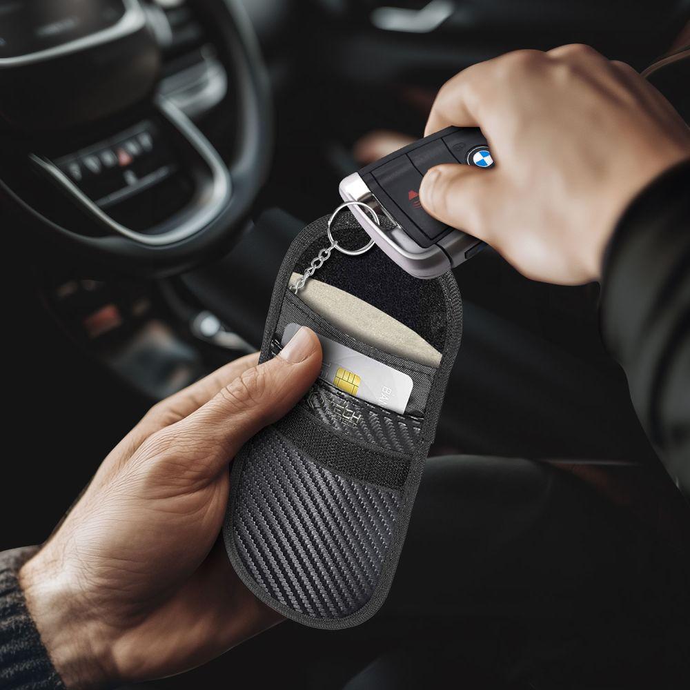 Клетка Фарадея Tech-Protect Klr100 Чехол Блокиратор Сигнала RFID для Бесключевого Доступа Карбон