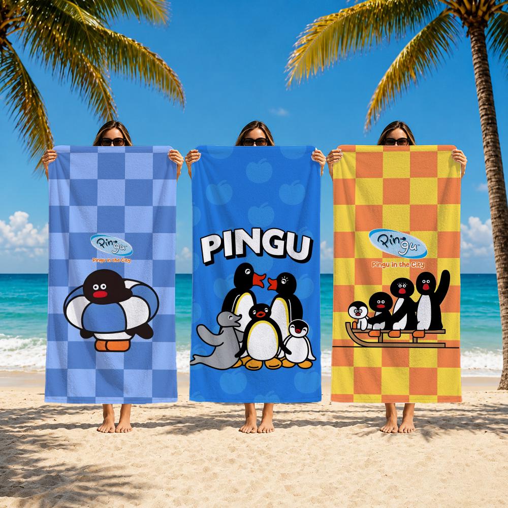 Cartoon P-Pingu Towel Towel beach towel, quick drying absorbent bath towel for Swim,Gym,Camping,Outdoor