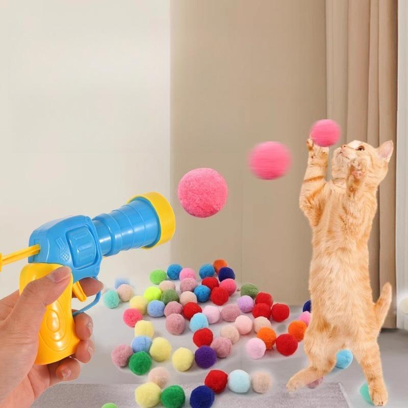 Interactive Launch Training Cat Toy Including Launcher and Bubble Ball Suitable It Is A Sports Toy That Promotes Love and Trust