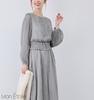 ROPE PICNIC Mon Shiny Pleated Blue Size Perfect for Weddings E'toile Dress, (45), 36,