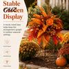 Decorative Floral Accents for Patio Artificial Fall Arrangement with Garden Stake, Autumn Harvest Flower Themed Posts Bouquet Ferns Berries,