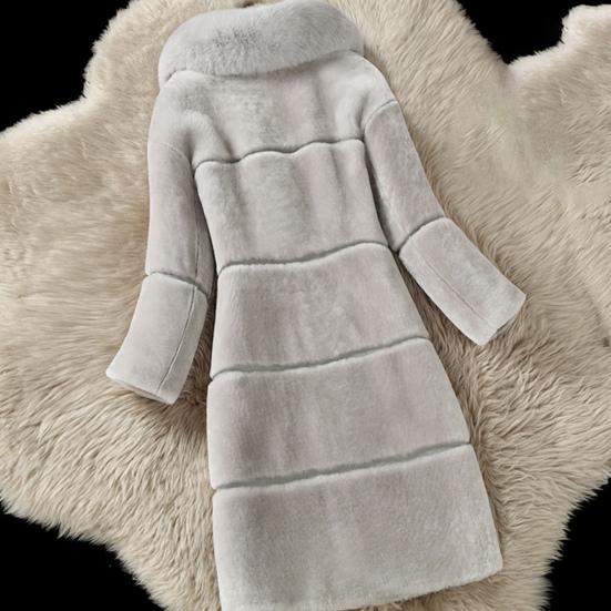 Пальто из искусственного меха с длинным рукавом, толстый зимне-осенний отложной воротник для офиса