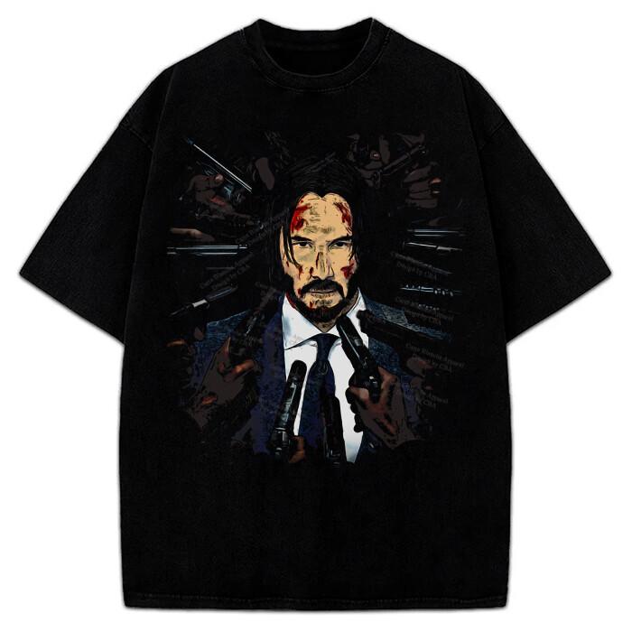 Women's Plus Size Cotton T-shirt Summer Casual Graphic Tee Short Sleeve John Wick Keanu Reeves Comic Vintage Style Graphic Design T-Shirt