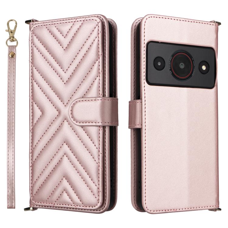 Multifunctional 6-Card Slots Leather Phone Case with Wrist Strap