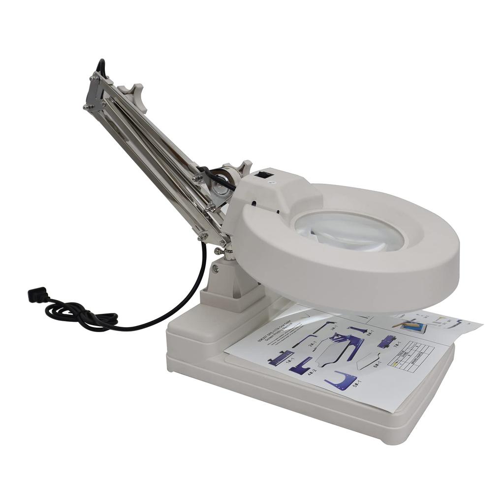 INTBUYING Magnifying Adjustable Eligible for Issuing Invoices Glass, Tabletop, Stand, Light, Angle, (20x)