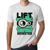 Men’s Vintage Tee Shirt Graphic T Shirt Lift Monster Vintage White