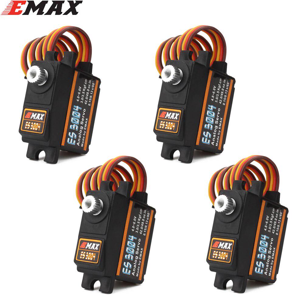 EMAX ES3004 17г 3.5кг 0.13сек 23T Металлический редуктор Аналоговая сервомашинка для RC самолета ES3104 апгрейд