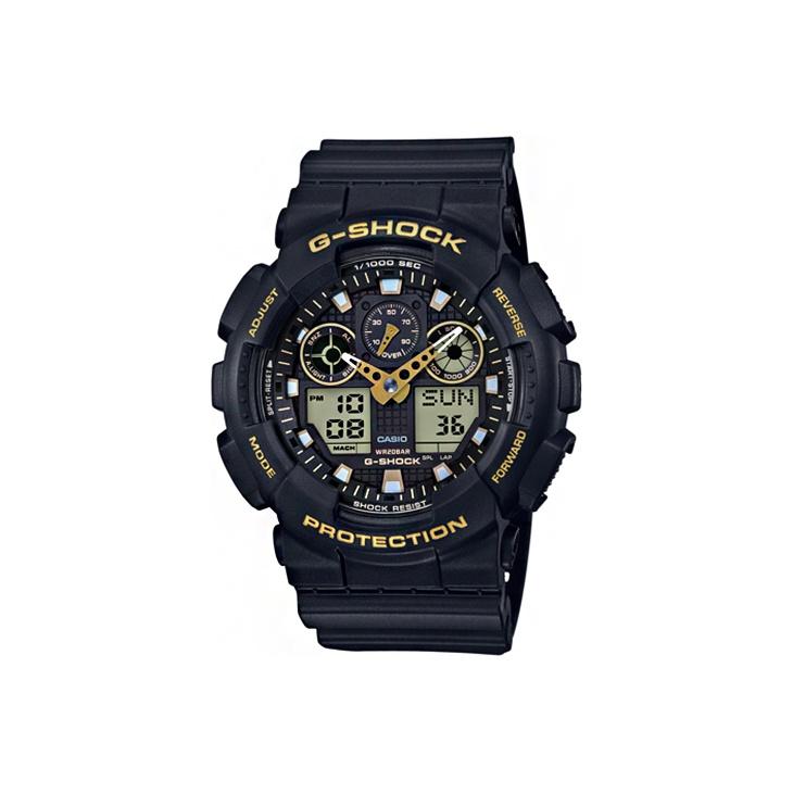 Casio Мужские часы с двойным дисплеем (жидкокристаллический/аналоговый) Серия Черные Часы GA-100GBX-1A9 GA-100GBX-1A9