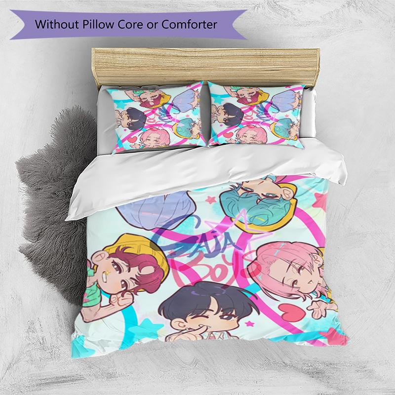 Kpop Demon Hunters Pattern Printed 3PCS Bedding Set, Soft Skin-Friendly Washable Duvet Cover & Pillowcases Set