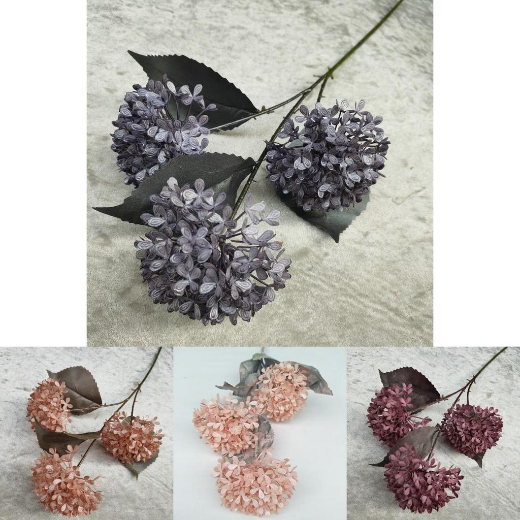 Искусственные стебли гортензии 'Снежный ком' 27 дюймов, многоветвистые, для свадьбы, домашнего декора, фотографии