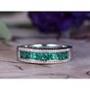 European and American Wedding Gifts and Fashion Accessories Platinum Emerald Gem Zircon Ring for Women
