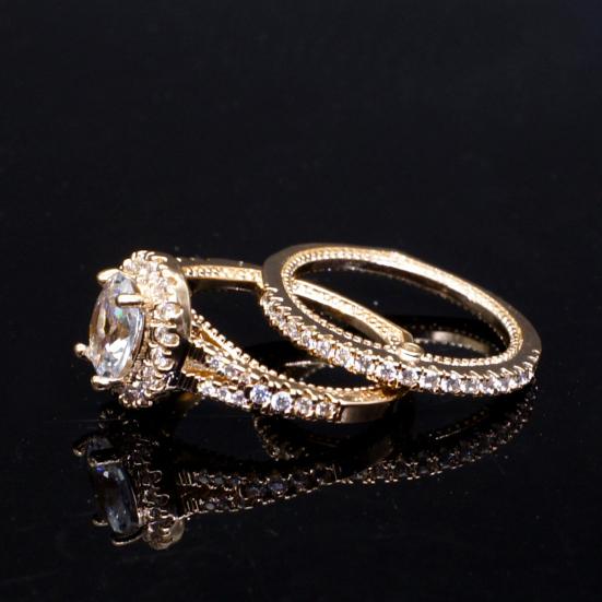 2 шт. женские кольца винтажные блестящие гальванические геометрические сверкающие украшения двухцветное гусиное яйцо искусственный драгоценный камень