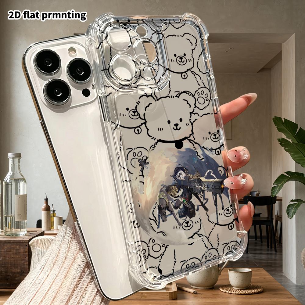 Чехол для телефона: 2D плоский, подходит для iPhone 18 17 16 15 14 13 Pro, прозрачный защитный чехол с защитой четырех углов, Белая Ночная Аврора, рождественский и хэллоуинский gi