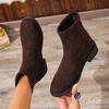 Fashion Suede Women's Boots Retro Fashion Women's Short Boots 2025 Autumn and Winter Single Boots Thick Heel Slim Womens Shoes