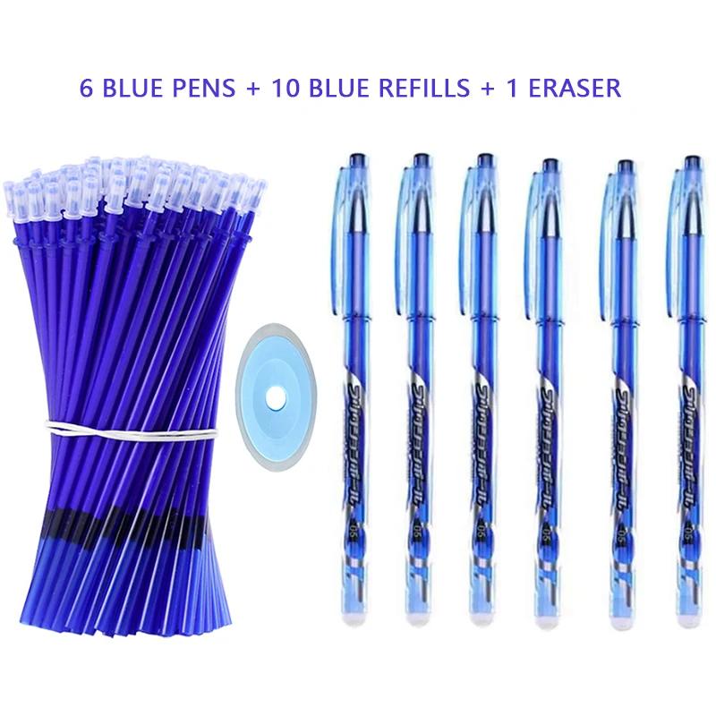 0,5 мм Коллекция стираемых гелевых ручек Черная Синяя Красная Ручка и стержень с чернилами Kawaii Ручки Моющийся корпус Школьные Офисные Принадлежности Канцелярские товары