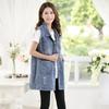 2023 New Denim Vest Korean Loose Mid-length Sleeveless Jeans Waistcoats Ladies Vest Jacket Tops Outwear