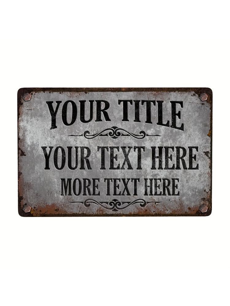 PC D Iron Sheet Painting Personalized Name Text Vintage Outdoor Metal Sign for Garden Yard Home Wall Decor