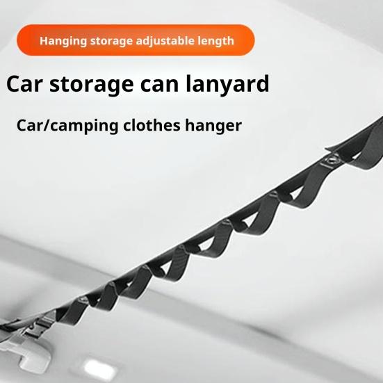 Автомобильная вешалка для одежды из нейлона с регулируемой длиной, дорожная бельевая веревка для автомобиля