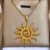 1 Pc Vintage Sun Totem Pendant Necklace For Women Stainless Steel Chain Necklace Daily Party Jewelry Gifts