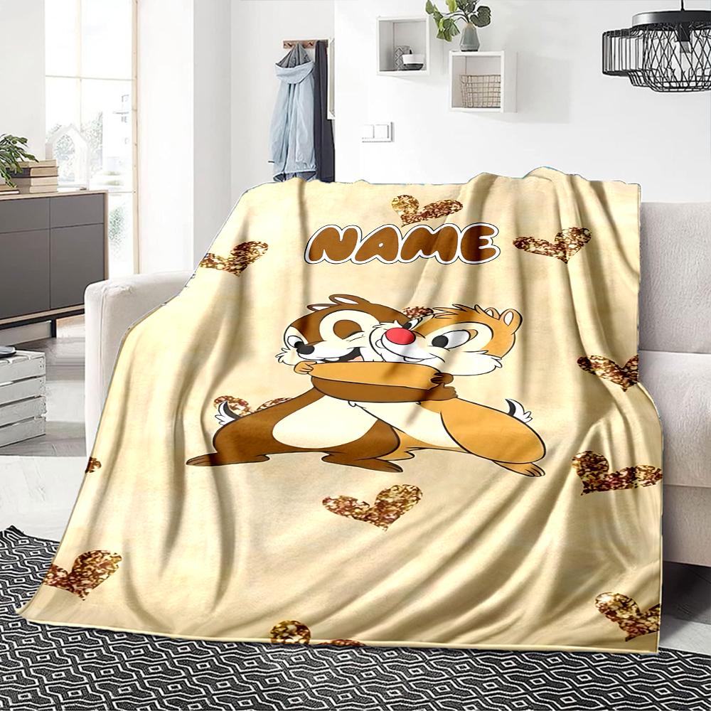 Custom Name "Adventurous Forest Friends" blanket for Couch & Bed, Plush Cozy Fuzzy Blanket Super Soft & Warm Blankets for Fall and Winter. 0908424