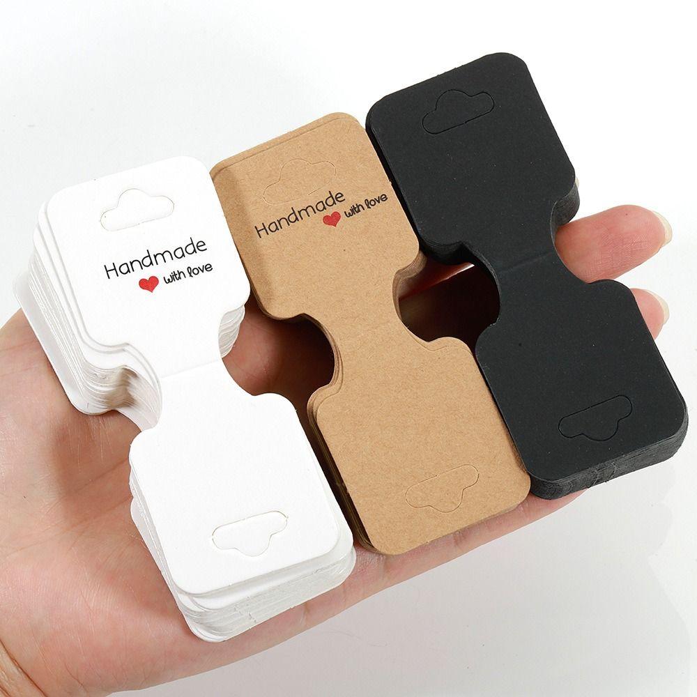 50 шт., картонный держатель для дисплея, многоцветная подвесная пустая бирка, упаковочная карточка для модных украшений