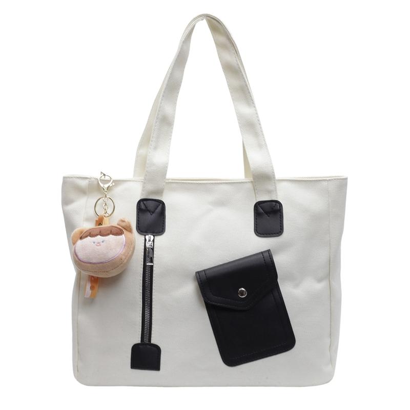 Холщовая сумка-тоут для студентов, сумка на плечо, большая вместимость, сумка для поездок на работу