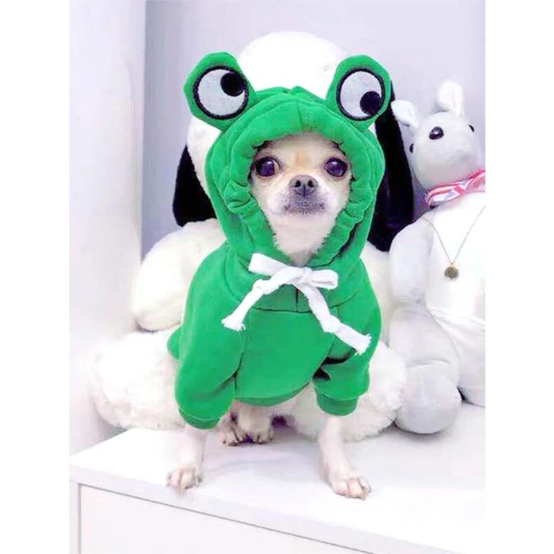 1PC Cute Frog Pet Sweater for Small and Medium Dogs - Green Dog Hoodie with Fun Design - Keep Your Pup Cozy and Stylish