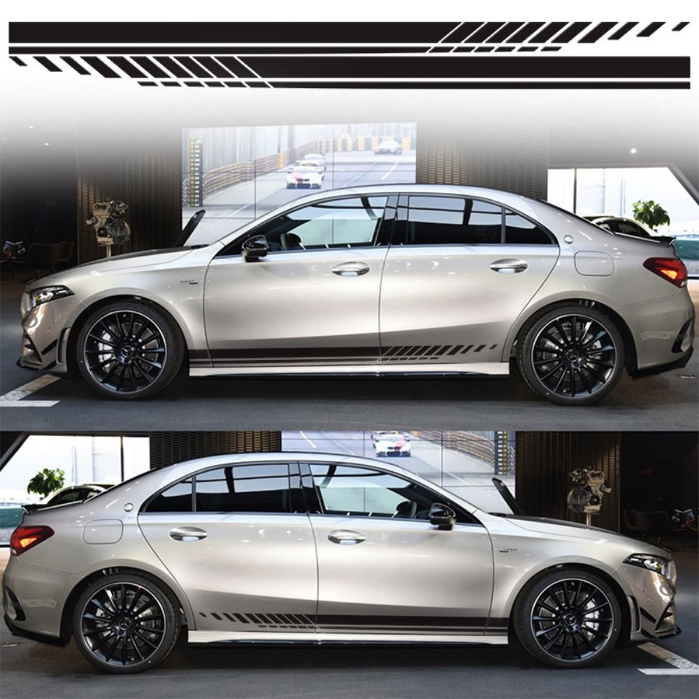 2Pcs Multi-color Car Side Stickers Universal Car Side Door Stripe Car Body Side Decal Off-Road