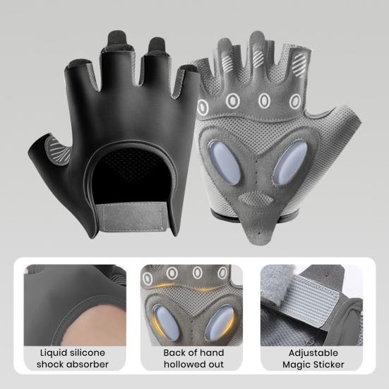 Дышащие перчатки для тренировок для мужчин и женщин, нескользящие перчатки для поднятия тяжестей, тренировок в спортзале, езды на велосипеде, перчатки для фитнеса с полупальцами