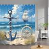 "Приморская Морская Занавеска для Душа" - Прибрежный Декор для Ванной, Идеально Подходит для Тех, Кто Любит Океан и Дизайн в Морском Стиле"