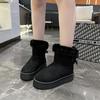 2024 New Platform Boots Women's Winter with Fleece Thickened Warm Cotton Boots Northeast Outdoor Non-slip Bread Cotton Shoes