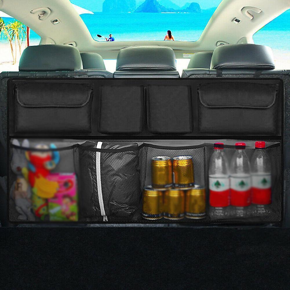 Универсальный автомобильный органайзер для багажника, сетка для хранения на заднем сиденье, карманная сумка, сетка Q3D3
