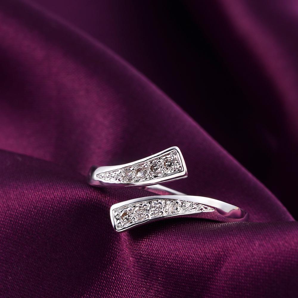 Fine 925 Sterling Silver luxury crystal Ring For women adjustable size Fashion party wedding engagement Jewelry Couple gifts