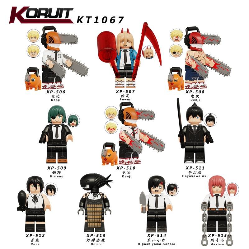 KT1067 Anime Series Chainsaw Man Makima Figure Building Blocks Toy Bag Packaging Mini Blocks Collectible Display Kids Gift