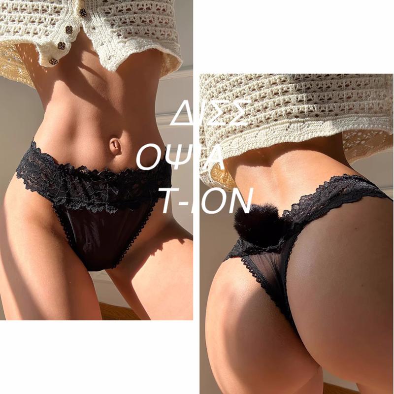 TERMEZY Women Sexy Lace Panties Low-waist Underwear Thong Female G String Lovable Lingerie Temptation Transparent Intimates