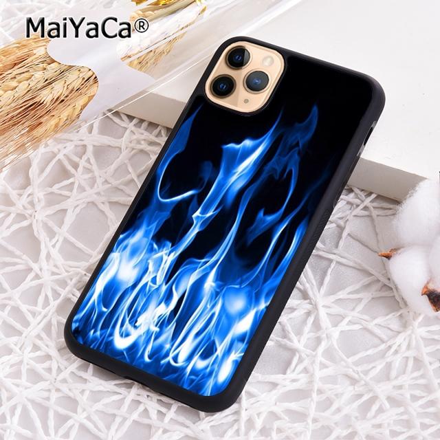 Красный Синий Неоновое Пламя Огонь Чехол для Телефона Для iPhone 17 Air 16 pro max 15 14 plus 12 13 Защитная Крышка coque