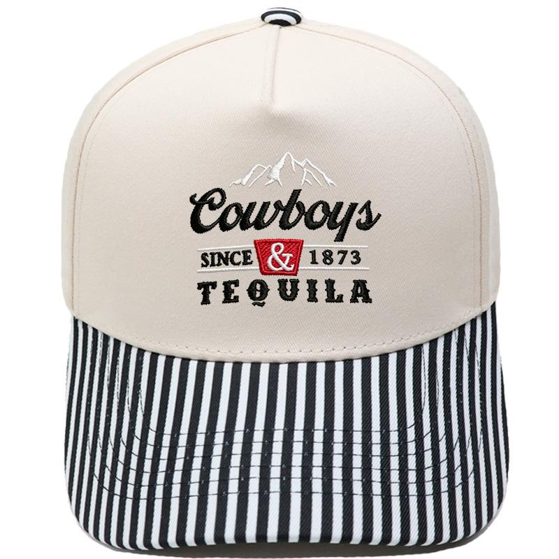 Cowboys & Tequila Truck Driver Hat Peak Embroidery Vintage Color Matching Baseball Cap Male Female Casual