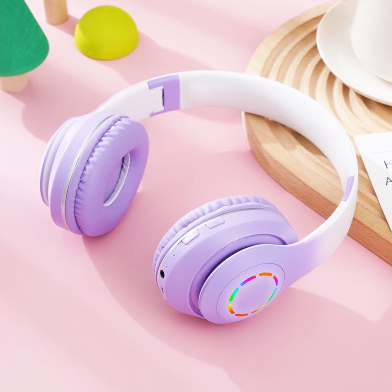 B39M PRO LED Градиентные Светящиеся Беспроводные и Проводные Bluetooth Наушники-Повязка
